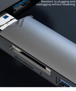 Adaptateur Carte SD 6 en 1 USB 3.0 vers Type C Micro USB OTG, vue arriere