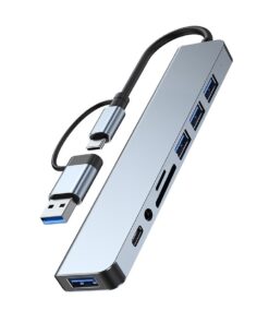 Adaptateur carte sd, hUB USB + Type C 8 en 2 avec adaptateur jack audio, vue principale
