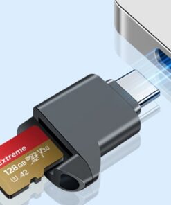 Adaptateur carte sd, mini lecteur de carte TF USB-C 2.0 externe, vue de trois quarts