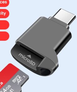 Adaptateur carte sd, mini lecteur de carte TF USB-C 2.0 externe, vue de face