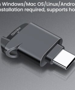 Adaptateur carte sd, mini lecteur de carte TF USB-C 2.0 externe, vue de profil