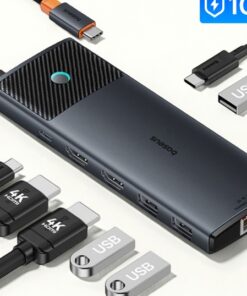 Adaptateur ethernet usb, hUB USB-C 10-en-1 Double 8K/4K, USB 3.2, RJ45, vue principale