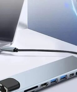 Adaptateur ethernet usb, hub USB-C vers , RJ45, USB 3.1 et Lecteur, vue de trois quarts