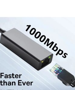 Adaptateur Ethernet USB Type-C vers RJ45 Gigabit, vue de profil