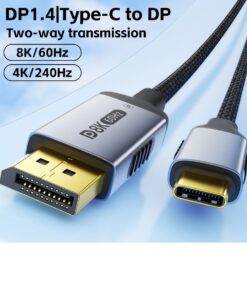 Adaptateur usb c displayport, câble USB C vers DisplayPort 2.1 8K@60Hz, detail