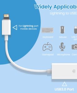 Adaptateur apple, adaptateur Lightning vers USB pour cle et clavier, vue arriere