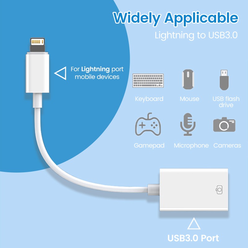 Adaptateur apple, adaptateur Lightning vers USB pour cle et clavier Adaptateur apple, adaptateur Lightning vers USB pour cle et clavier, vue arriere