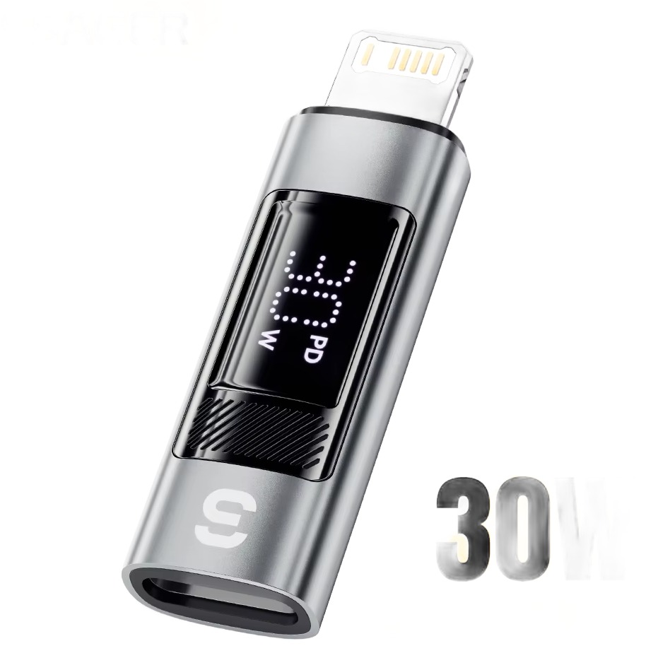 Adaptateur apple, adaptateur USB-C OTG, charge rapide 30 W Adaptateur apple, adaptateur USB-C OTG, charge rapide 30 W, vue de face