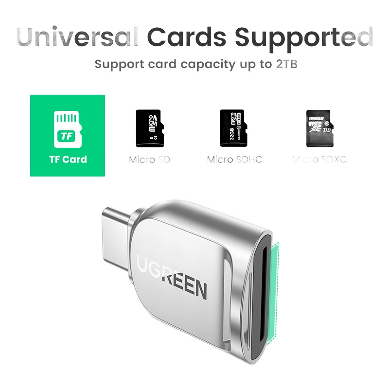 Adaptateur carte micro SD vers USB-C, lecteur OTG USB 3.0 Adaptateur carte micro SD vers USB-C, lecteur OTG USB 3.0, vue de trois quarts