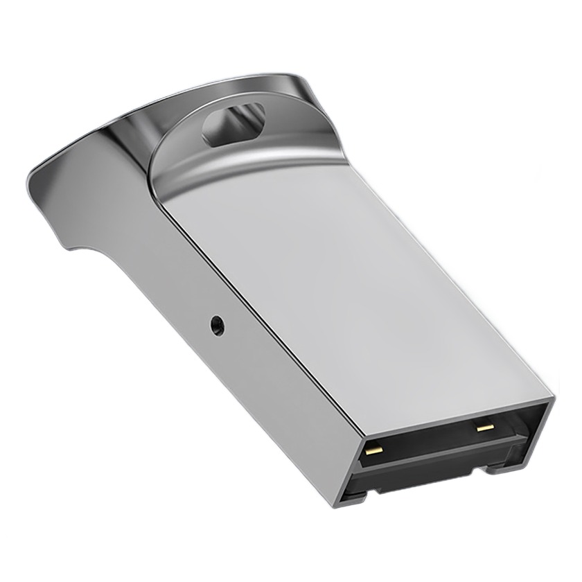 Adaptateur carte micro SD vers USB en aluminium, format mini Adaptateur carte micro SD vers USB en aluminium, format mini, vue de trois quarts