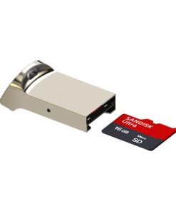 Adaptateur carte micro SD vers USB en aluminium, format mini, vue arriere