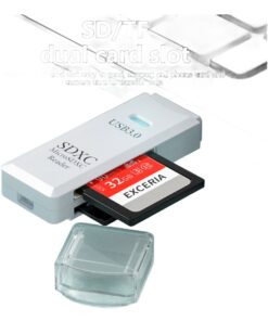Adaptateur carte SD 2 en 1 pour SD et micro SD, noir ou blanc, detail