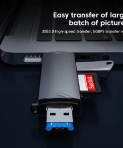 Adaptateur carte SD 6 en 1 OTG en USB 3.0, vue de face