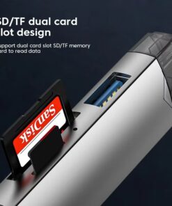 Adaptateur carte SD 6 en 1 OTG en USB 3.0, vue de profil