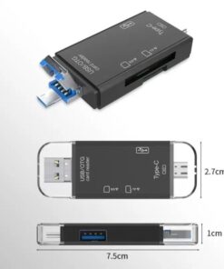 Adaptateur carte SD 6 en 1 : USB-A, USB-C et Micro USB, SD et TF, detail