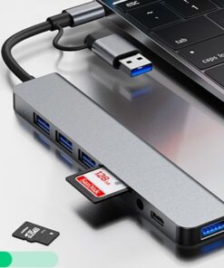 Adaptateur carte sd, adaptateur Hub USB 3.0 Type-C Multiport, vue de trois quarts