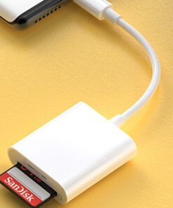 Adaptateur carte sd, adaptateur OTG Type C 2-en-1 pour cartes SD et TF, vue de trois quarts