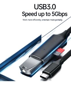 Adaptateur carte sd, adaptateur OTG USB-C vers USB-A femelle pour clé, vue de face