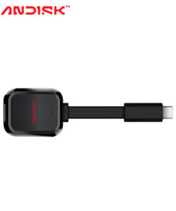 Adaptateur carte SD au format microSD sur USB-C, 250 Mo/s, vue de trois quarts