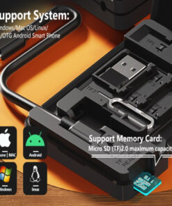 Adaptateur carte SD avec étui pour huit cartes, vue de profil
