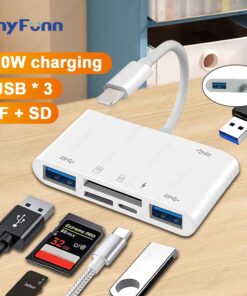 Adaptateur carte SD avec trois ports USB, trois versions, vue principale