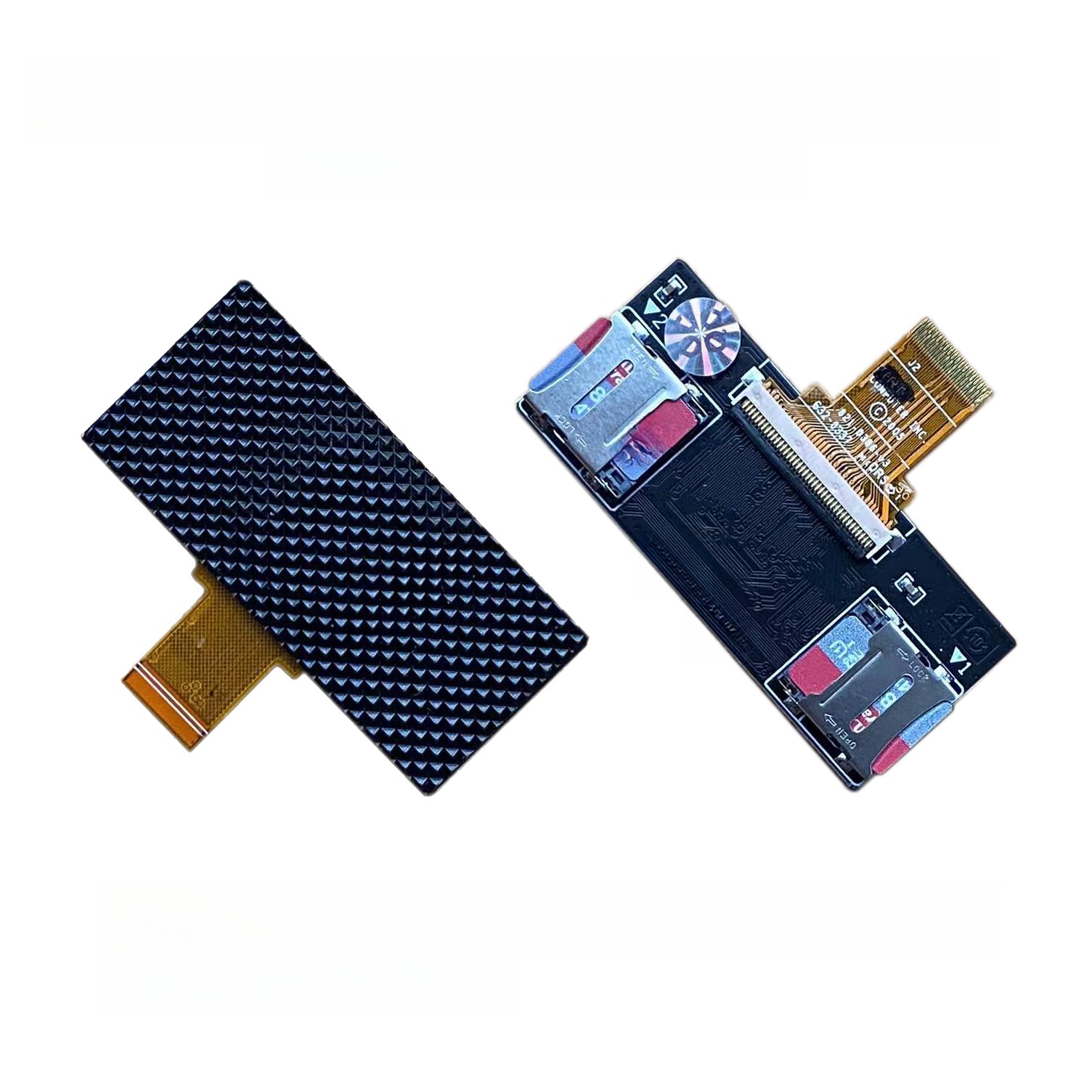 Adaptateur carte SD double pour baladeur à disque dur Adaptateur carte SD double pour baladeur à disque dur, vue de trois quarts