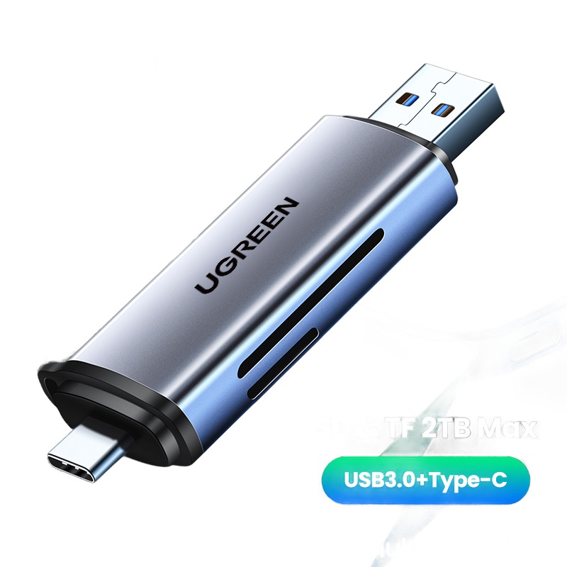 Adaptateur carte SD en USB-A, USB-C ou double connecteur Adaptateur carte SD en USB-A, USB-C ou double connecteur, vue principale