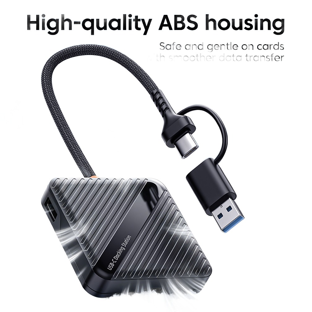 Adaptateur carte SD et boîtier de rangement 5 en 1, USB et USB-C Adaptateur carte SD et boîtier de rangement 5 en 1, USB et USB-C, vue principale