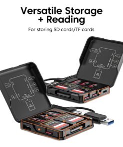 Adaptateur carte SD et boîtier de rangement 5 en 1, USB et USB-C, detail