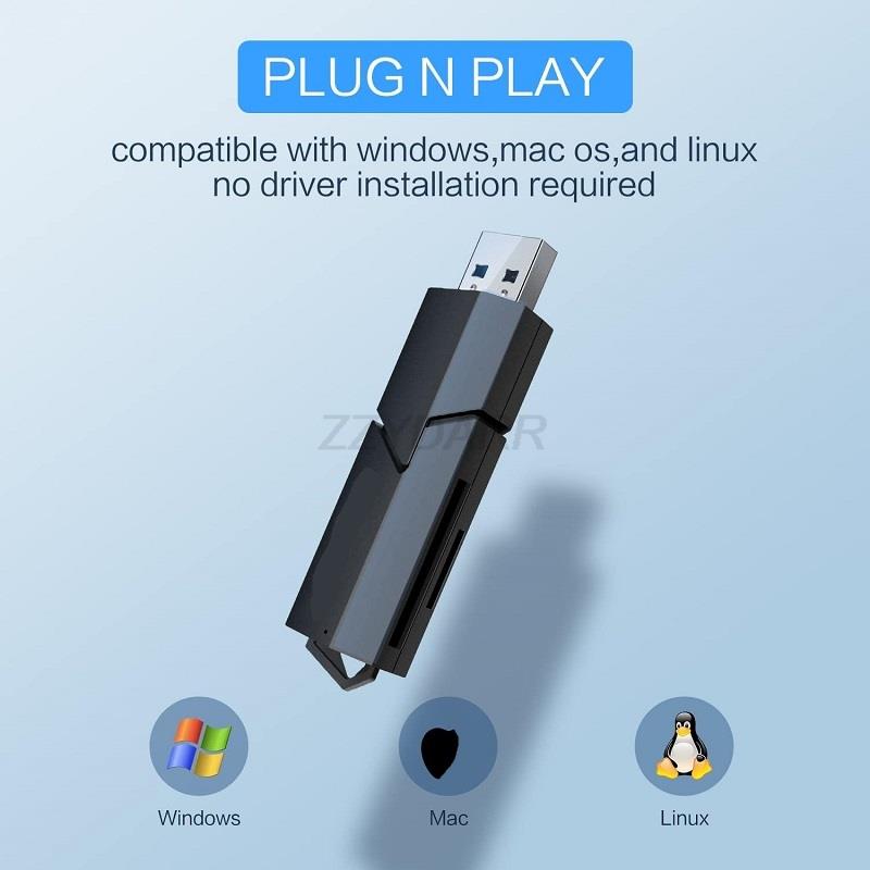 Adaptateur carte SD et carte nano mémoire, deux Adaptateur carte SD et carte nano mémoire, deux, vue arriere