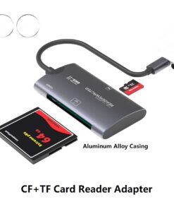 Adaptateur carte SD et CF 2 en 1, connecteur USB ou USB-C, detail