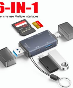 Adaptateur carte SD et CompactFlash OTG, en 3 en 1 ou 6 en 1, vue de face