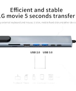 Adaptateur carte SD et hub USB-C, jusqu'à 11 fonctions, vue de trois quarts