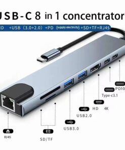 Adaptateur carte SD et hub USB-C, jusqu'à 11 fonctions, vue de face