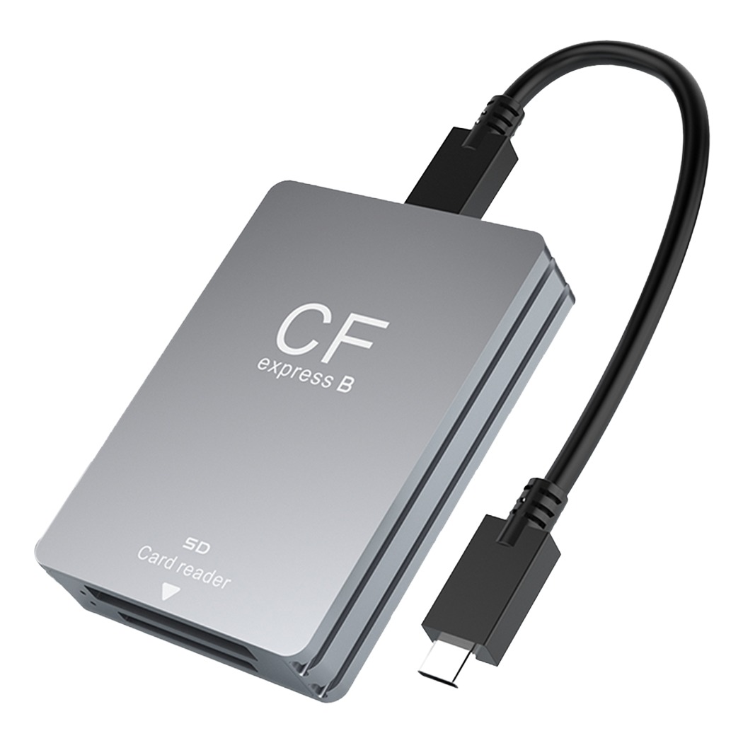 Adaptateur carte SD et lecteur CFexpress type A et B Adaptateur carte SD et lecteur CFexpress type A et B, vue de trois quarts
