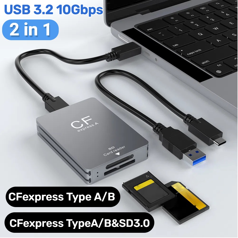 Adaptateur carte SD et lecteur CFexpress type A et B Adaptateur carte SD et lecteur CFexpress type A et B, vue arriere