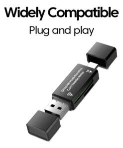 Adaptateur carte SD et microSD, lecteur à double prise USB A et C, vue principale