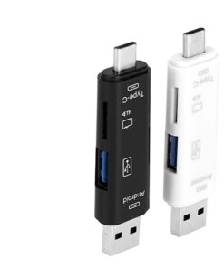 Adaptateur carte sd, lecteur de carte mémoire 5 en 1 USB-C / USB /, vue de trois quarts