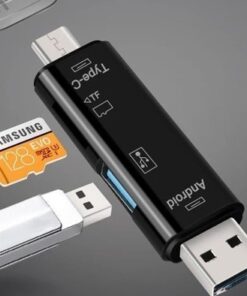Adaptateur carte sd, lecteur de carte mémoire 5 en 1 USB-C / USB /, vue de face