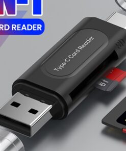 Adaptateur carte sd, lecteur de cartes USB-A vers Type-C 4-en-1, vue de face