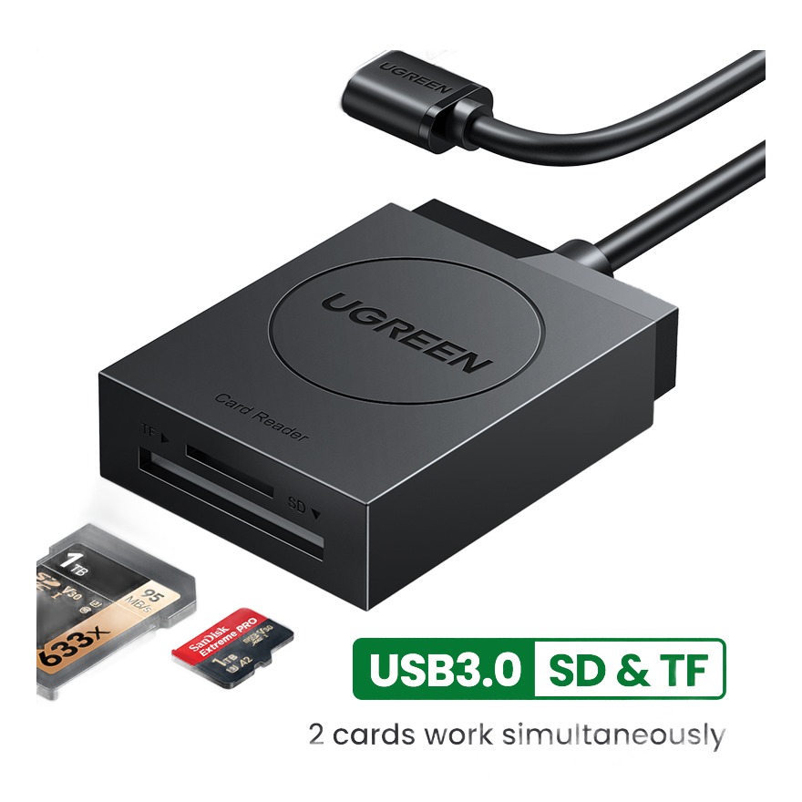 Adaptateur carte SD, lecteur USB 3.0 pour SD et microSD Adaptateur carte SD, lecteur USB 3.0 pour SD et microSD, vue principale