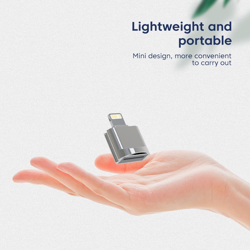 Adaptateur carte SD micro SD Lightning pour iPhone, compact Adaptateur carte SD micro SD Lightning pour iPhone, compact, vue principale