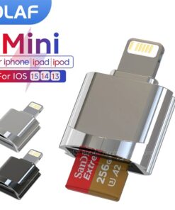 Adaptateur carte SD micro SD Lightning pour iPhone, compact, vue de face