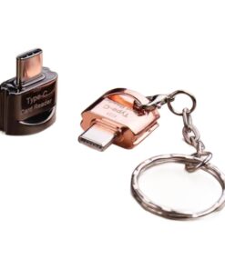 Adaptateur carte SD micro SD vers USB-C, mini OTG, trois finitions, vue de trois quarts