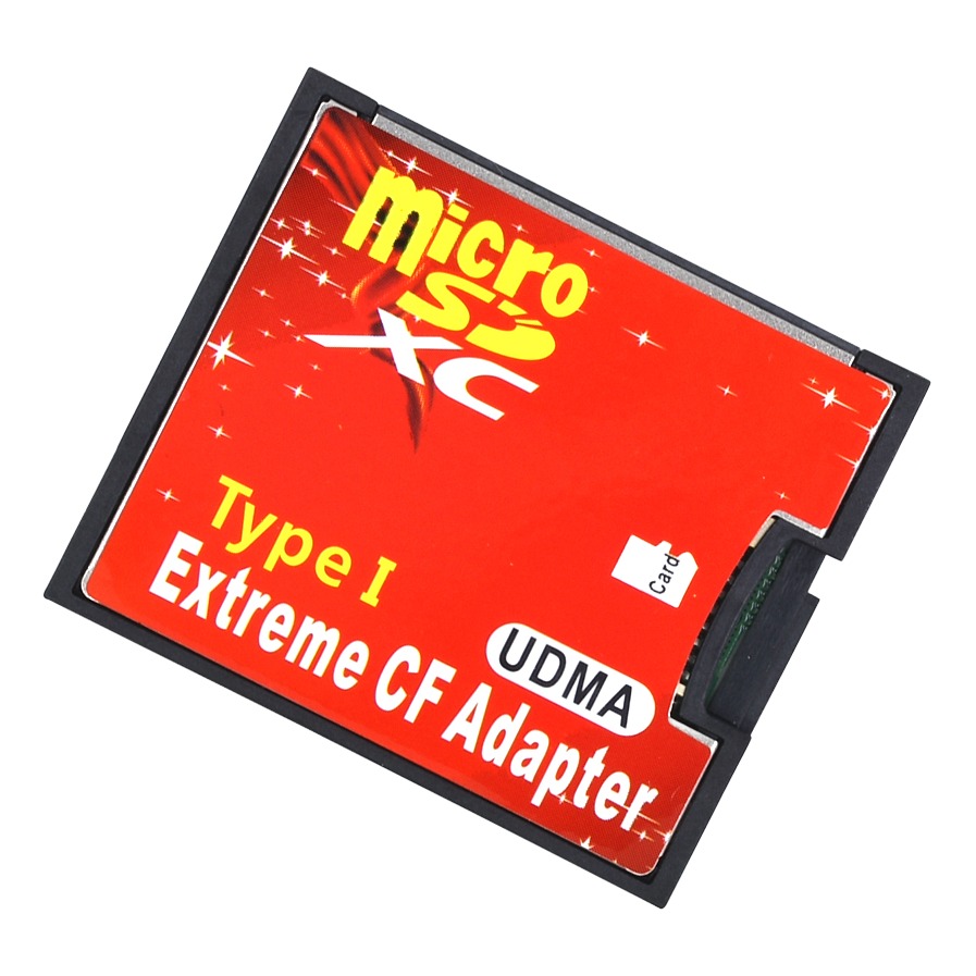Adaptateur carte SD micro vers Compact Flash type I Adaptateur carte SD micro vers Compact Flash type I, vue de face