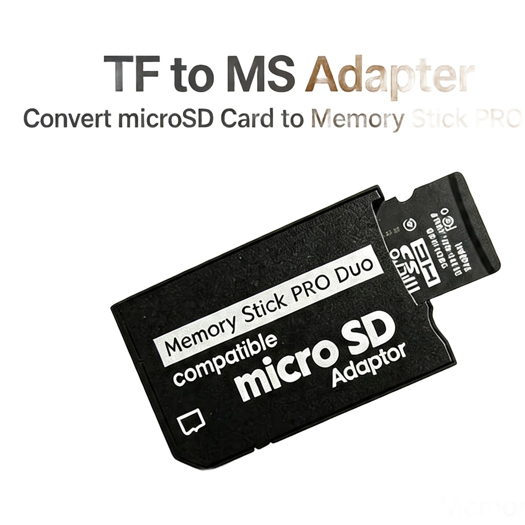Adaptateur carte SD micro vers Memory Stick Pro Duo Adaptateur carte SD micro vers Memory Stick Pro Duo, vue de face