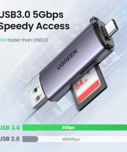 Adaptateur carte SD multiformat, cinq versions, vue de trois quarts