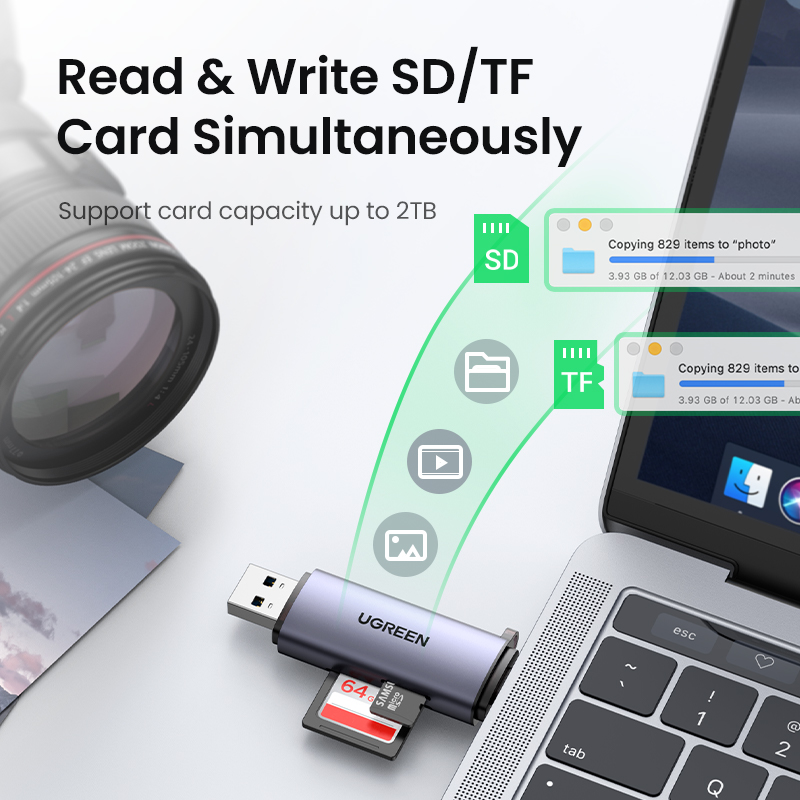 Adaptateur carte SD multiformat, cinq versions Adaptateur carte SD multiformat, cinq versions, vue arriere