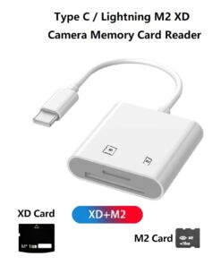 Adaptateur carte SD pour cartes xD et M2, USB-C ou port iPhone, vue principale