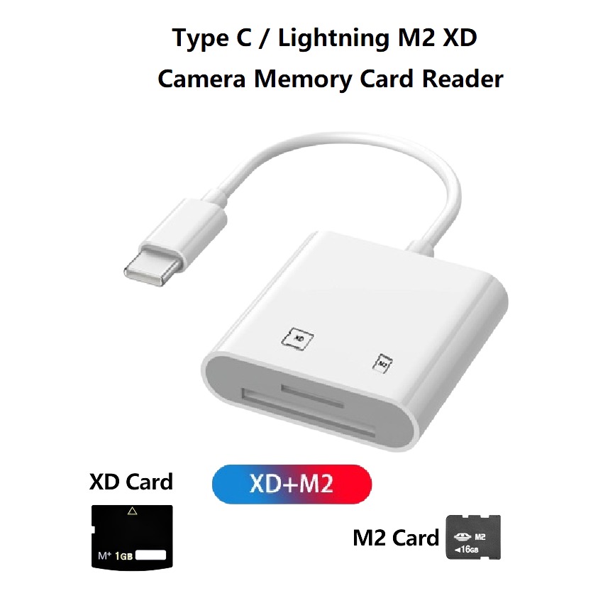 Adaptateur carte SD pour cartes xD et M2, USB-C ou port iPhone Adaptateur carte SD pour cartes xD et M2, USB-C ou port iPhone, vue principale